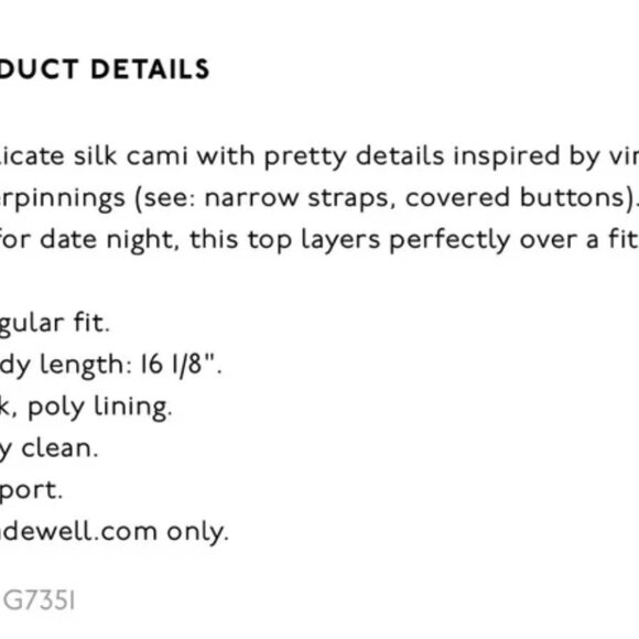 Madewell Silk Button-Down Cami Top - Picture 4 of 4